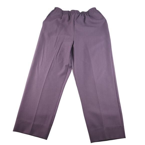 Alfred Dunner Pants Womens 12 Lot of 3 Gray Blue Purple Pull On Dress Elastic - Picture 9 of 16